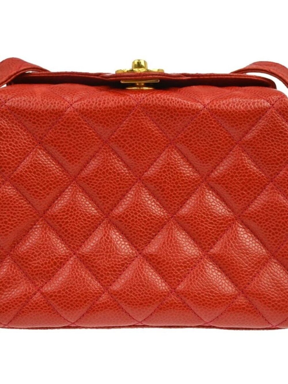 Best08 Chanel Red Calfskin Square Shoulder Bag KQ01758